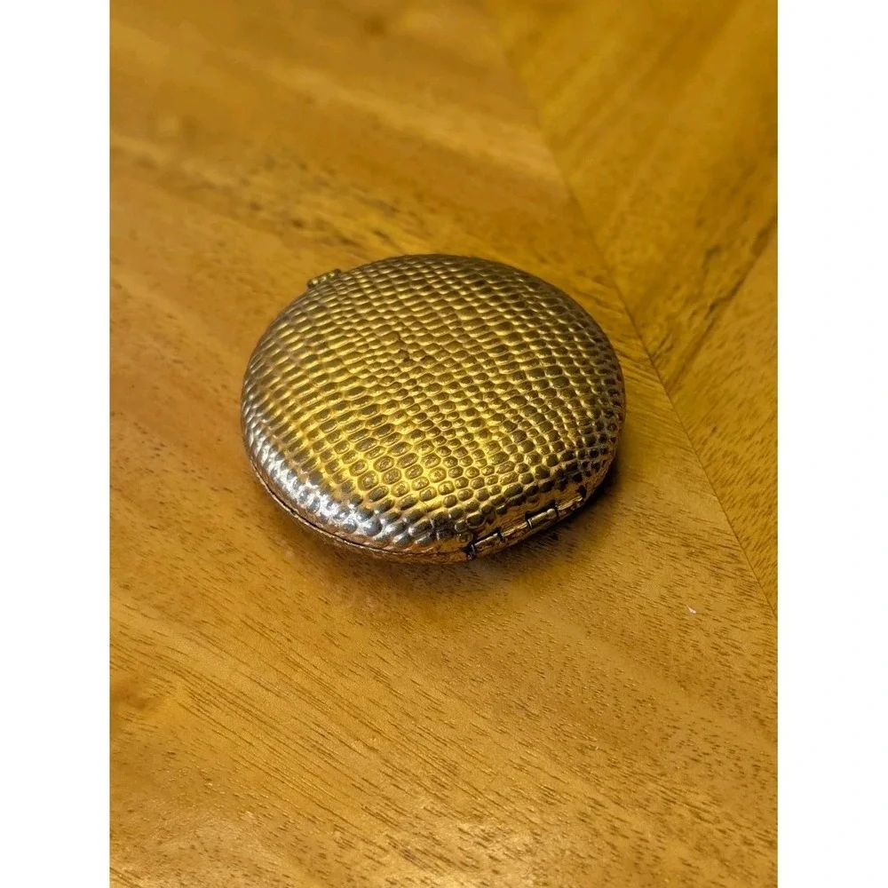 Vintage Revlon Touch & Glow Gold Tone Textured Compact Mirror Empty For Refill